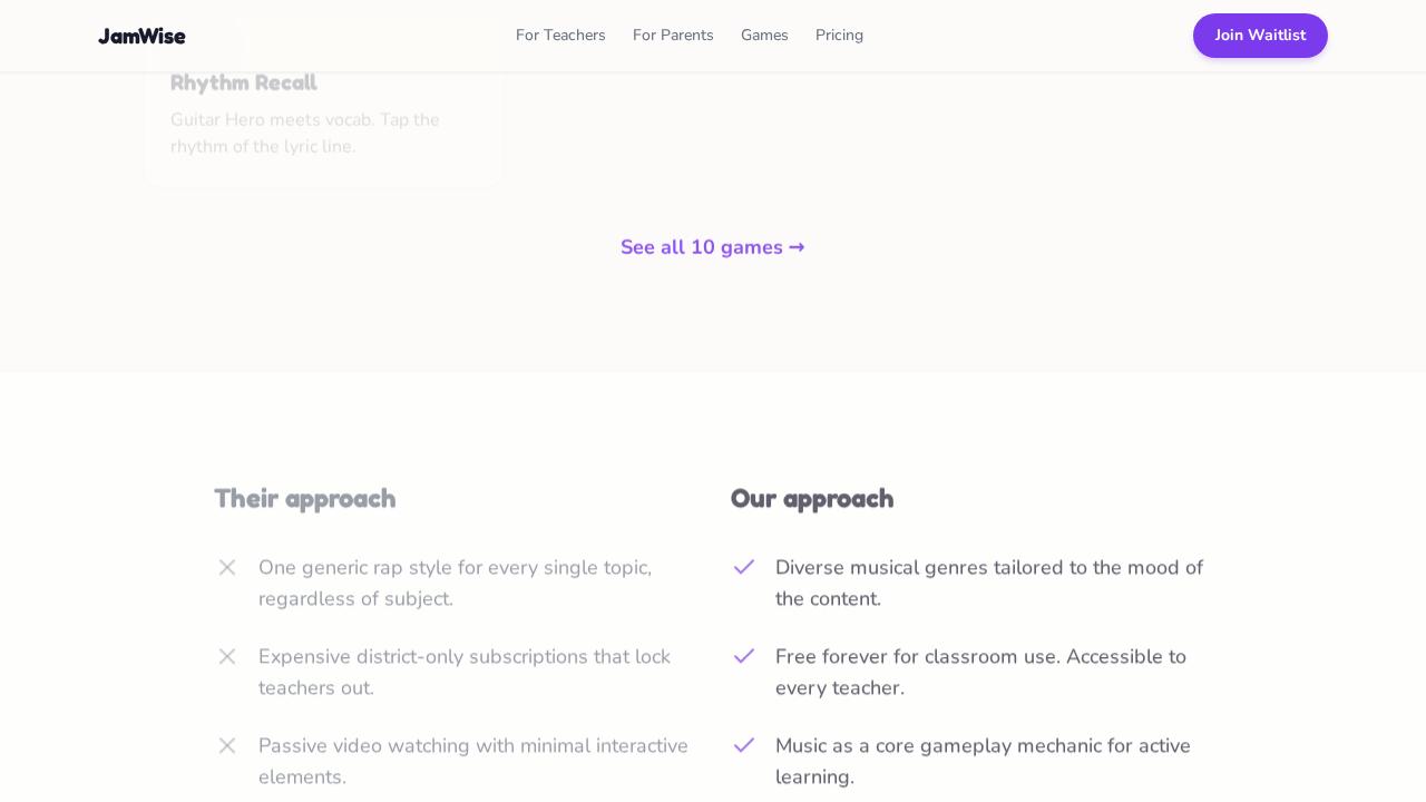 JamWise pricing showing free, premium, and school tiers.